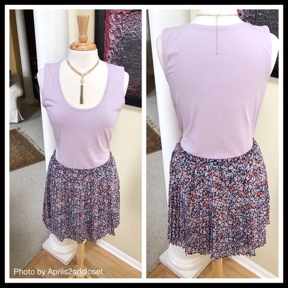 BCBGENERATION PLEAT CHIFFON FLORAL MINI SKIRT - Picture 3 of 8